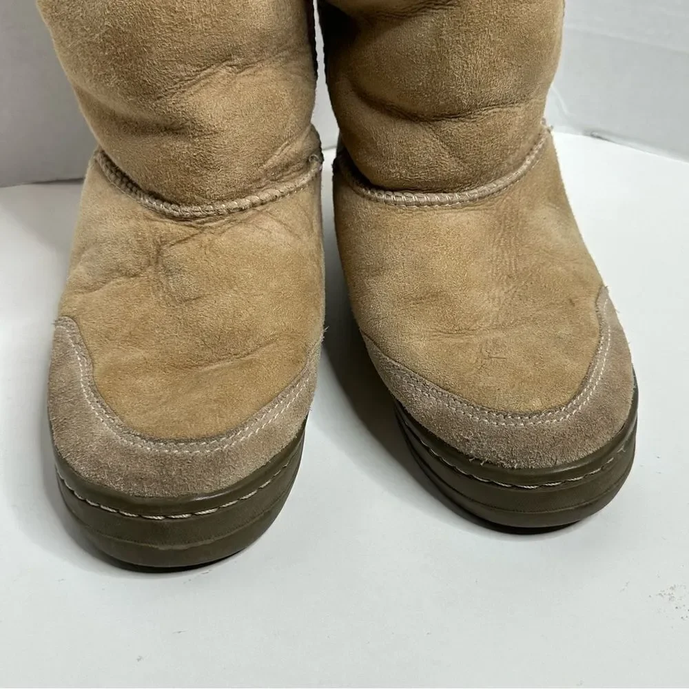 Ugg Ultra Tall Tan 5245 Shearling Boots‎ with Braid Detail size 8